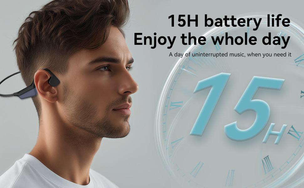 MZYMI i18pro Bone Conduction Neckband Wireless Earphones Headphones Sports Open Ear Headset With Mic Stereo Earbud Audio Black