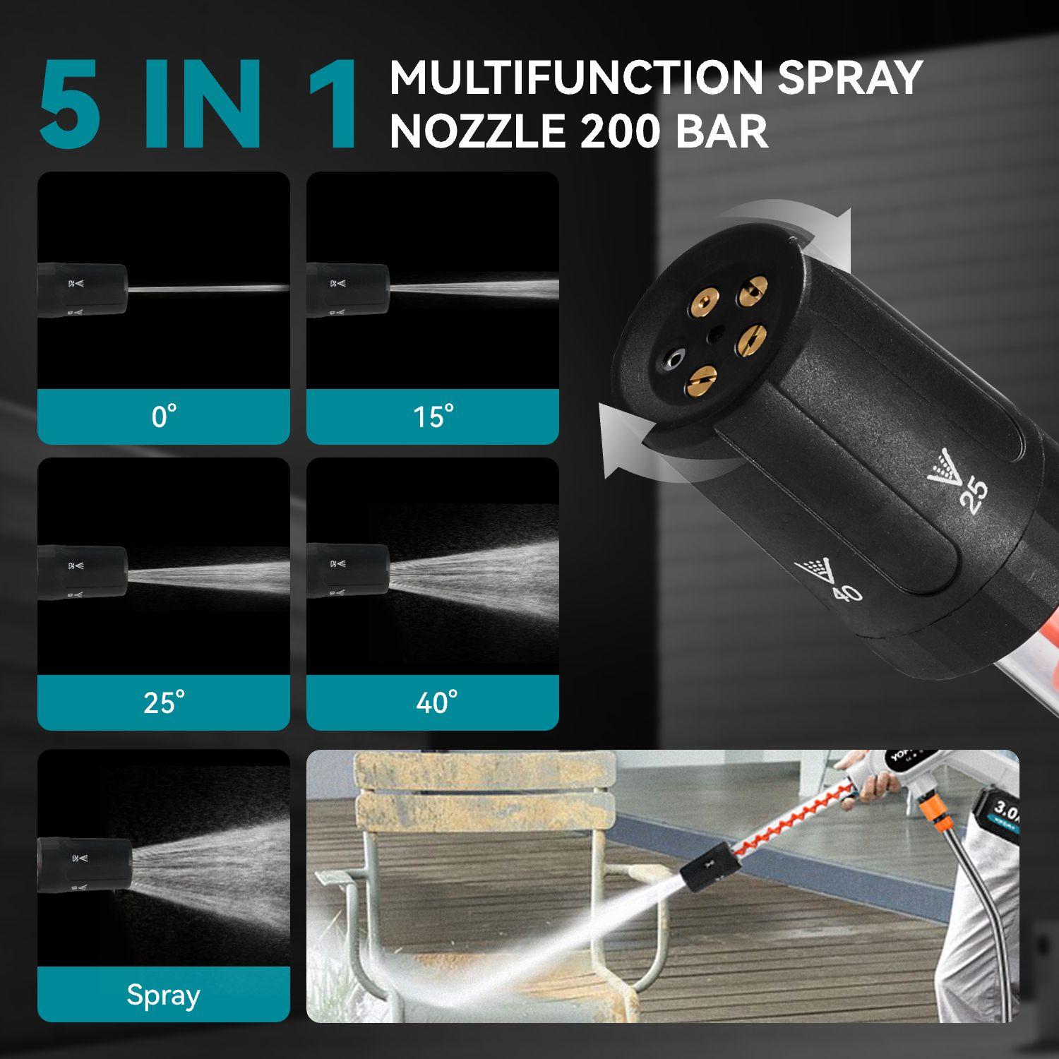 Yofidra 220Bar Brushless High Pressure Car Washing Machine Gun Water Wash Spray Gun 3 Speed Electric Garden Washing Machine For Battery 21V 1Machine Gun Water Wash Spray Gun 3 Speed Electric Garden Washing Machine For Battery 21V