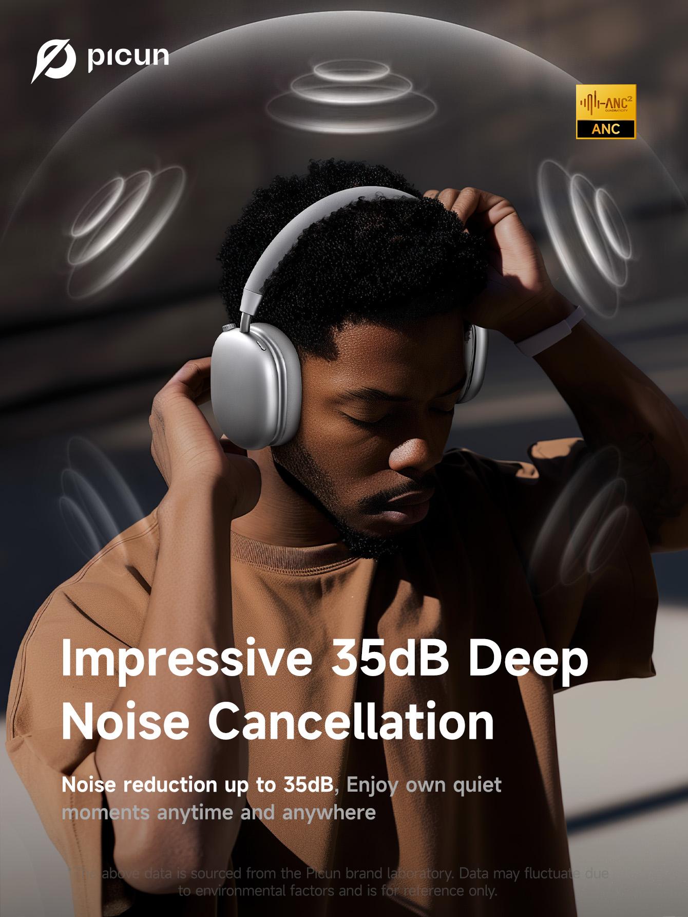 Picun F5 Wireless ANC Gym Headphones, -35dB noise cancellation headphones, Bluetooth 5.4 Low-Latency, Hi-Fi Audio, Personalized APP, Customizable EQ, comfortable for traveling and working, lightweight headset Hybrid Anc Electronic, Picun F5 Wireless ANC Gym Headphones, -35dB noise cancellation headphones, Bluetooth 5.4 Low-Latency, Hi-Fi Audio, Personalized APP, Customizable EQ, comfortable for traveling and working, lightweight headset Hybrid Anc Electronic,