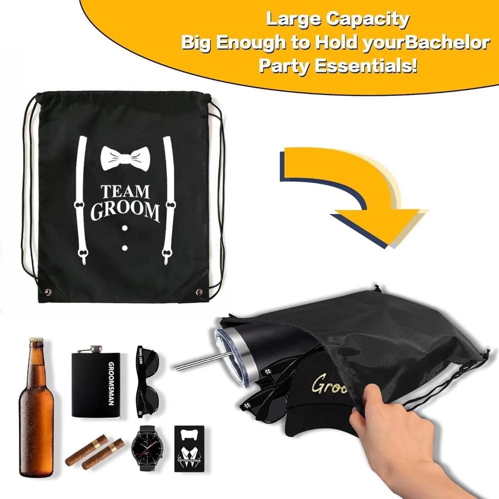 groom and Groomsmen Storage bag Proposal bags Groom Crew Bag Groomsmen gift Drawstring Bag for Bachelor Party groom to be item