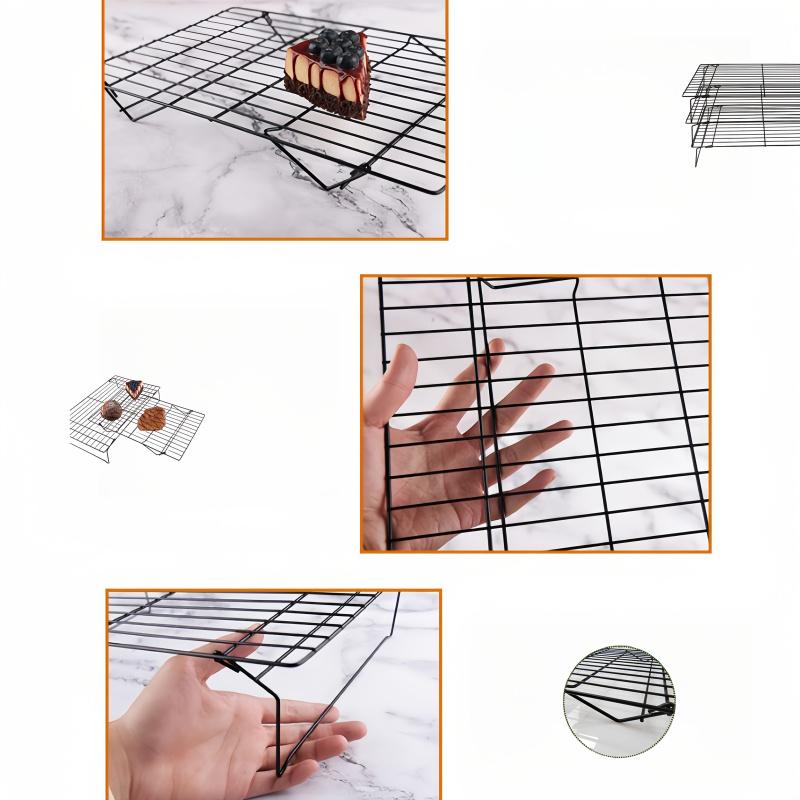Stackable Cooling Rack for Baking and Cooking, 6/1-Layer Carbon Steel Oven-Compatible Cookie Tray, Ideal for Pizza and Pastry Racks