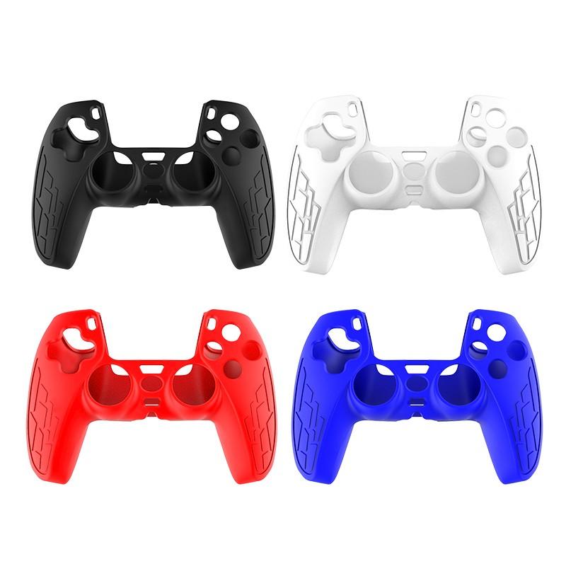 Ps5 Controller Protective Case, Silicone Thumb Grip, Perfect Fit, Includes Two Joystick Caps and Stickers, Shockproof Washable Gift