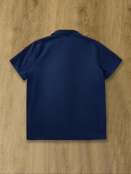 Men's Angel Print Short Sleeve Shirt, Regular Fit Casual Baroque Printed Collared Button Shirt for Summer, Fashion Men's Top for Daily Wear, Tropical