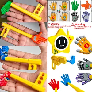 Halloween Cosplay Scary Hand Prop, Upgraded Retractable Bouncing Palm Toy, 3D Printed Weird Prank Hand Model, Funny Party Role Play Handheld Decor, Stress Relief Fidget Toy with Red & Blue Palm, Ideal for Horror, Creative Prank Gift, Prank Gag Gift