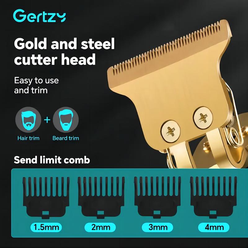 Men's Electric Razor 2-in-1 - Gold Trimmer & Shaver, USB Rechargeable for Precision Sideburn & Facial Grooming - Portable Travel Design - Perfect Father's Day Gift