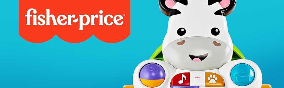 Fisher-Price Baby Push Toy Learn with Me Zebra Walker Musical Learning Activity with Lights Fine Motor Play for Infants Ages 6+ Months Amazon Exclusive