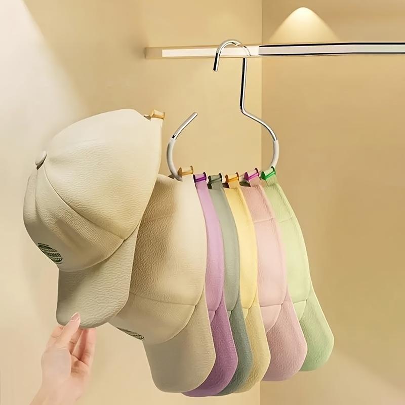 Solid Color Hat Hanger, 3 Counts/set Multifunctional Metal Hat Storage Rack, Space Saving Hat Organizer for Home Closet Bedroom, Hanging, Hat Hanger Holder, Hat Hooks Storage