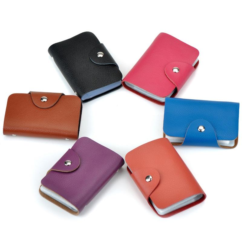 Waterproof Card Case Wallet with 24 Clear Slots, 1 Count Business Card Organizer Holder with Snap Closure, Desk Accessory for Home & Office, Office Accessories, Card Storage Card Carrying Holder