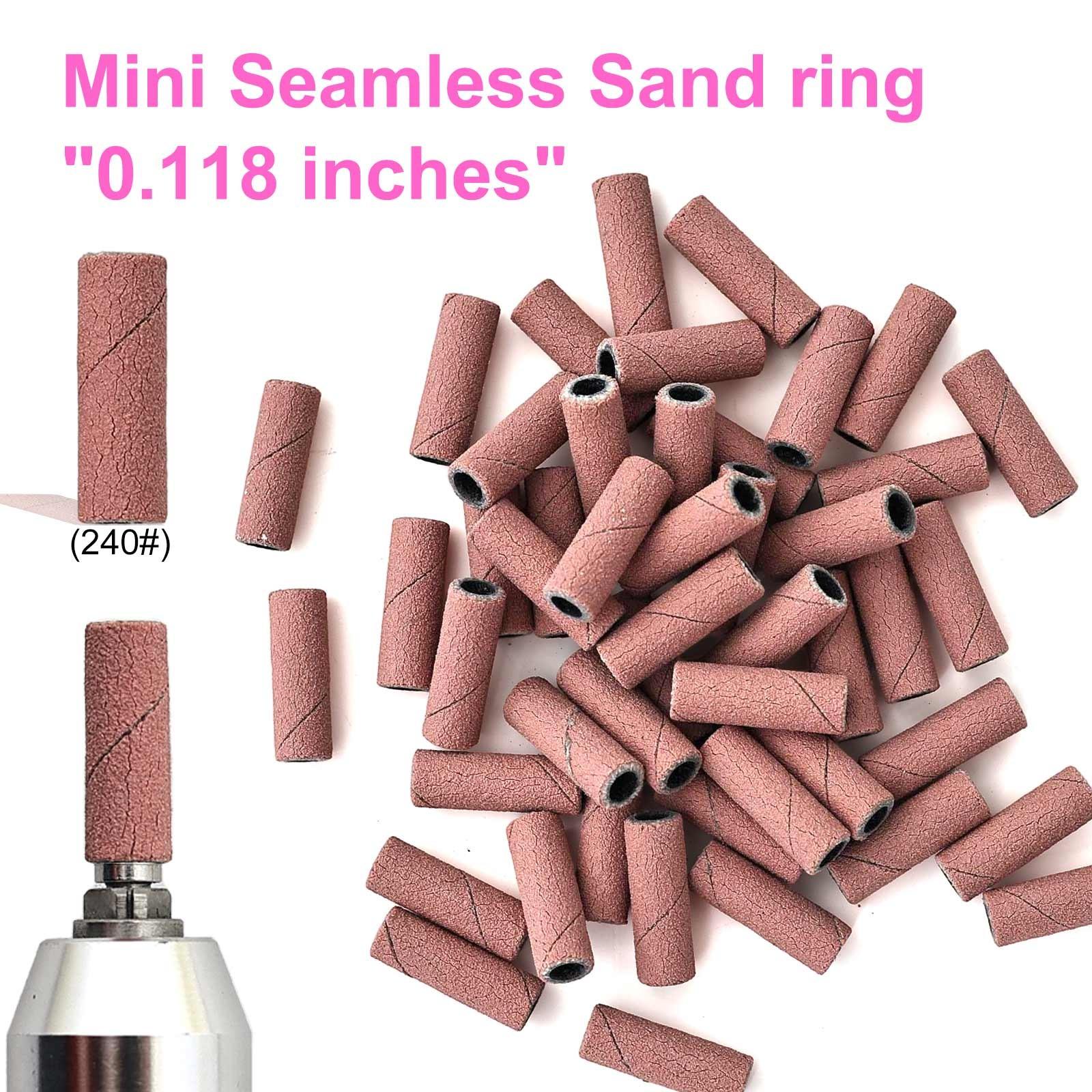 Nail Drill Bits Sanding Bands, 50/100pcs Coarse Fine 120/150/180/240 Grit, 3.1mm Mini Mandrel, Acrylic Nails Gel Manicures Pedicure