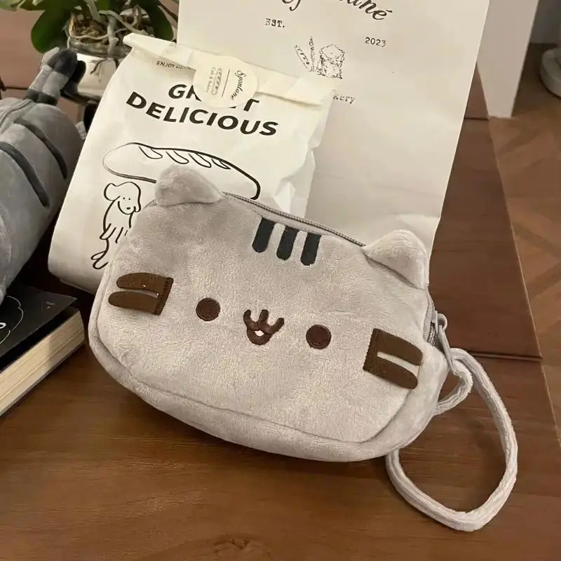 Cartoon Pusheen Pencil Case Fat Cat Large Capacity Cosmetic Pouch Student Stationery Kawaii Bag Portable Travel Storage Bag Gift