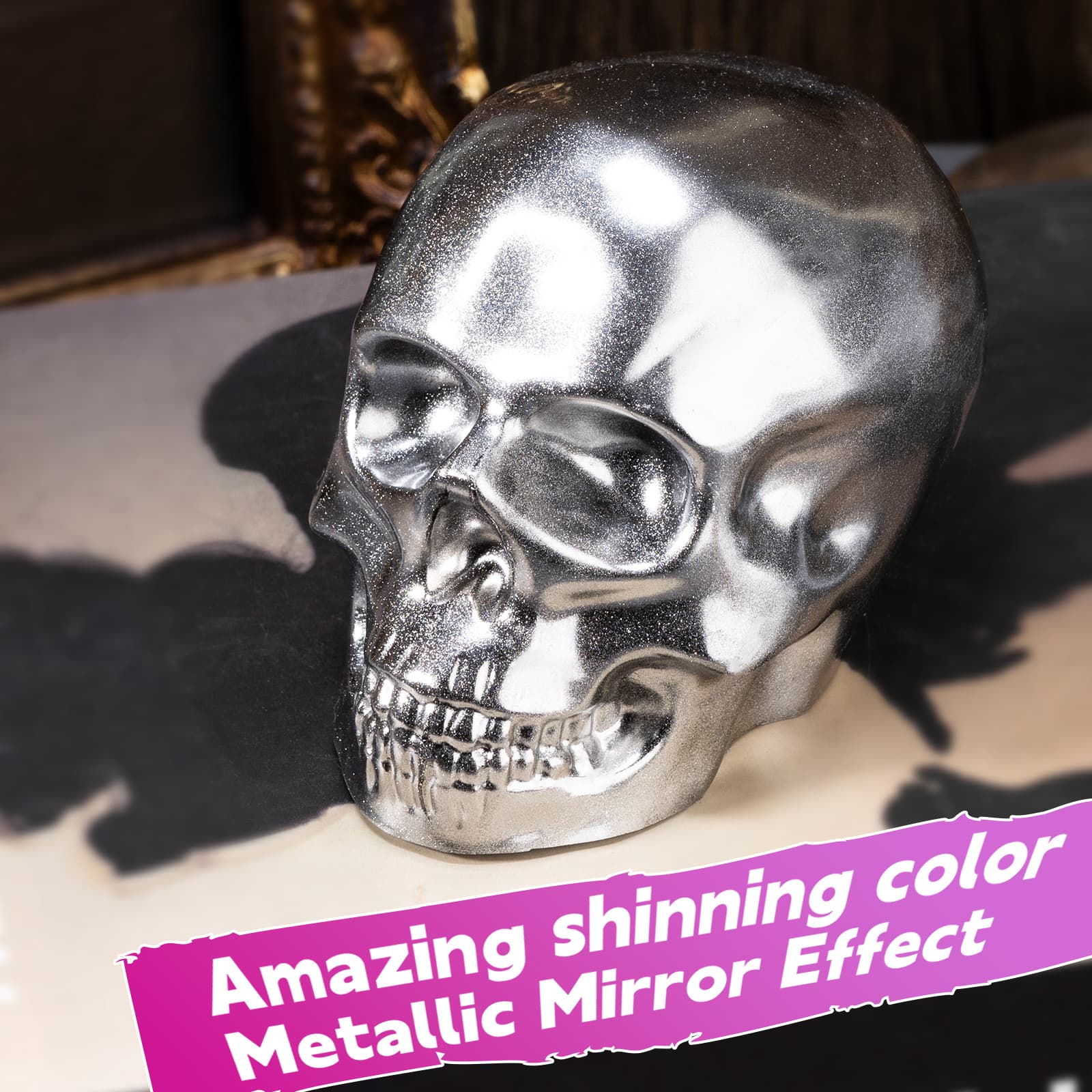 Chrome Powder,10 Colors Metallic Mirror Effect Chrome Powder for Nail, Pigment for Epoxy Resin, Slime, Crafting, Tumbler, Oil Painting, Black/Silver/Blue Resin Color Pigment - LET'S RESIN