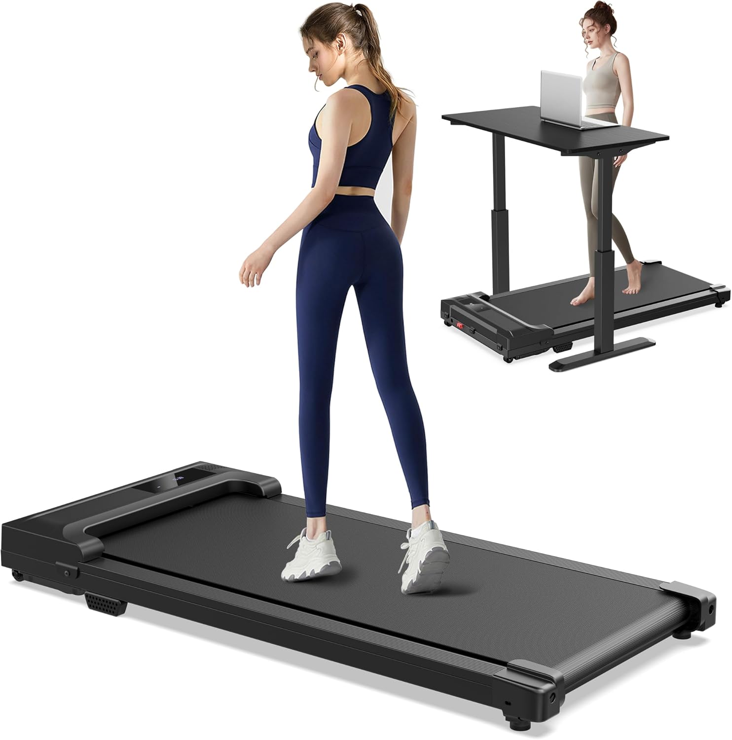 Walking Pad Treadmill for Home - Under Desk Treadmills Portable Mini Compact Walk Running Machine Pads Slim Lightweight Caminadora Eléctrica para Casa Office Small Spaces with Adjustable Speed Remote