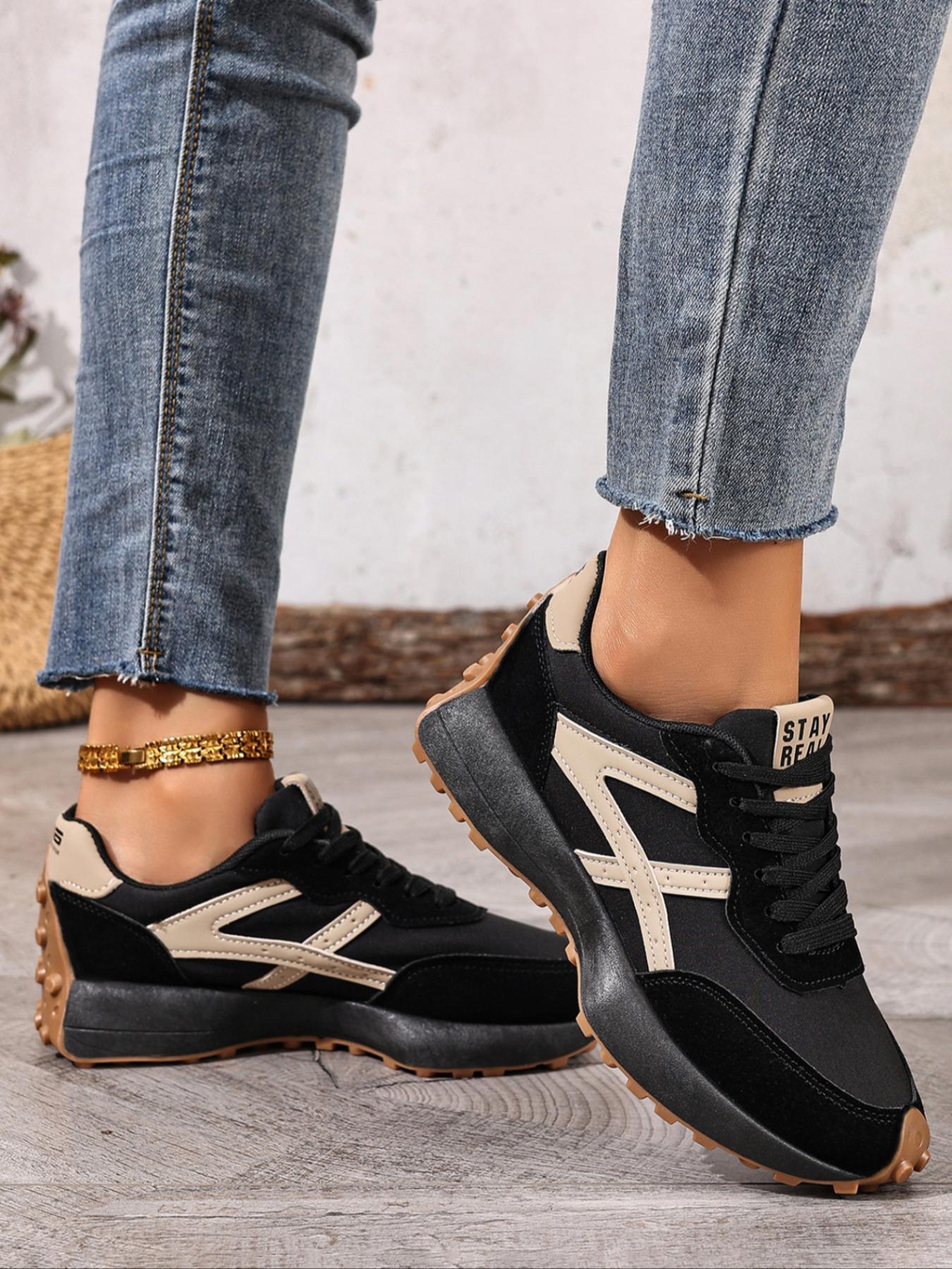 Women's Comfortable Laced Sports Shoes, Lightweight Multifunctional Casual Sneakers, Anti-Slip Rubber Sole, Perfect for Running, Hiking, Driving1123