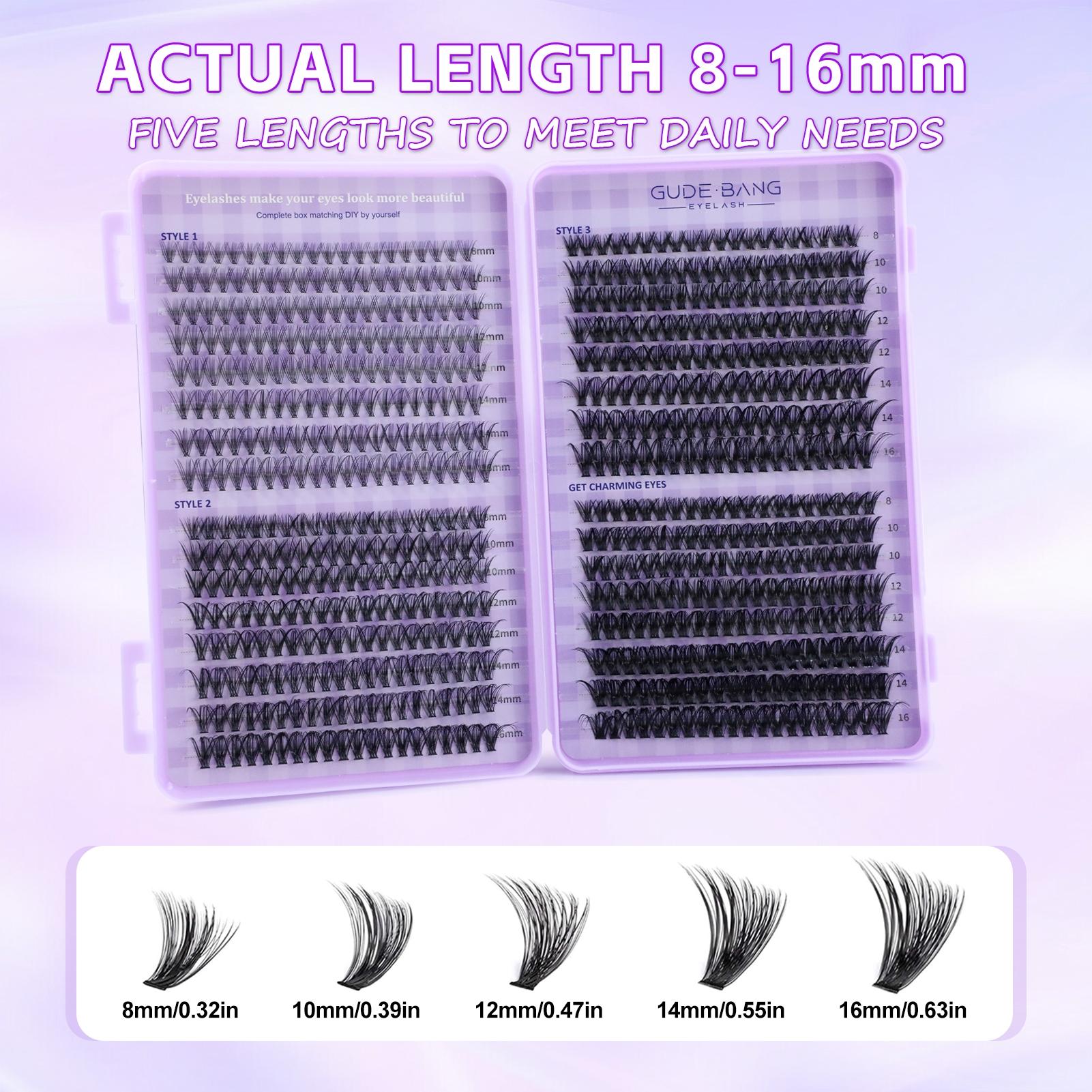 Professional False Eyelash Extension Kit, Diy Lashes Kit, Individual D-Curl Dense Lashes in Mixed Lengths, Beginner-Friendly for Home Use, Easy Application, High Quality Eyelashes