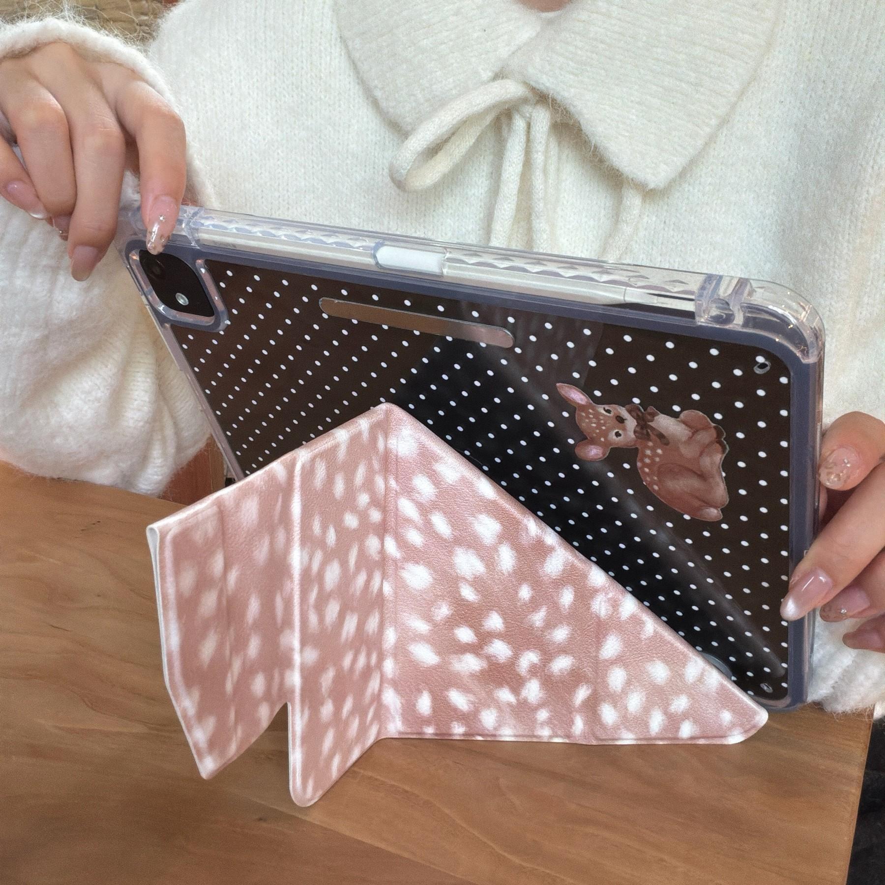 Autumn Winter Deer Spot iPad Case, Pro 11/13 Inch Air 6, Mini 7, Pro 12.9 Inch Acrylic Anti-Drop Protection Cover