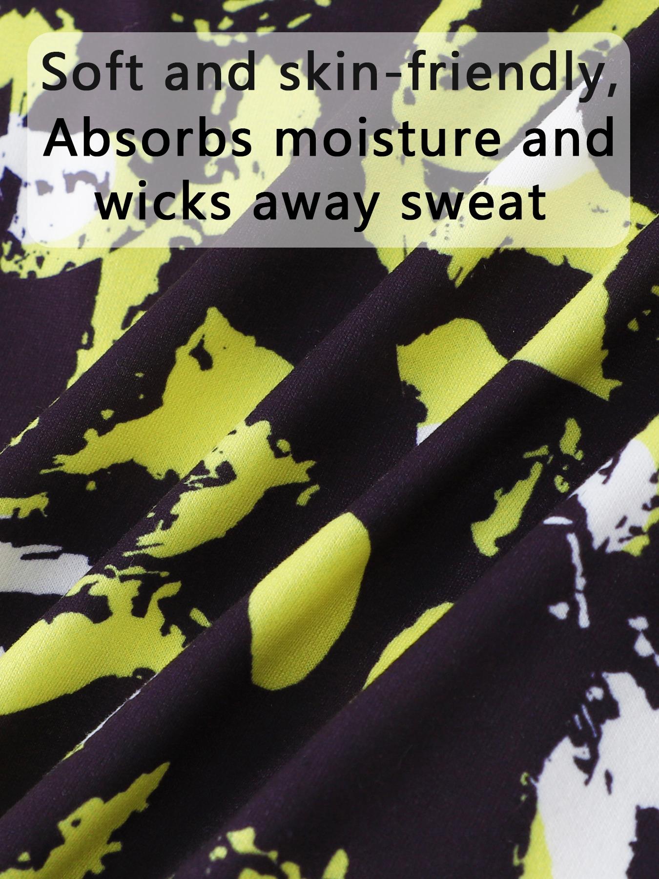 4-piece men's trendy printed boxer briefs, comfortable and breathable, with stylish color-blocked waistband