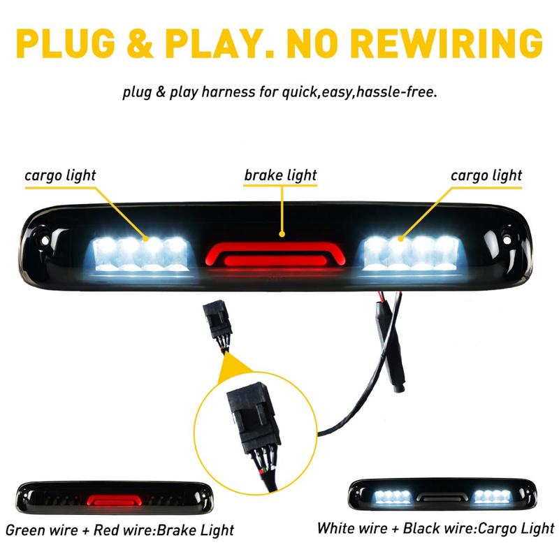 Fit For 99-07 Silverado/Sierra 1500 2500 3500 LED 3RD Tail Brake Light Cargo Lamp
