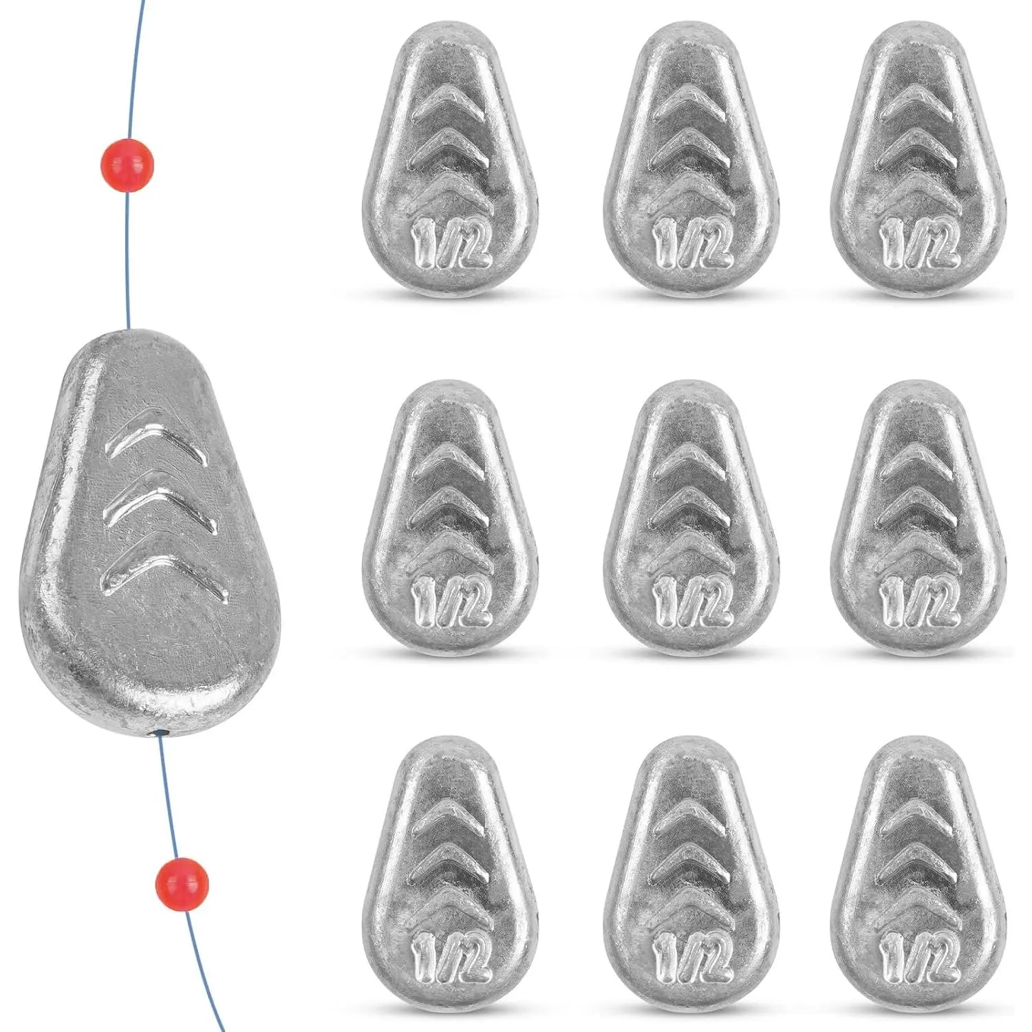 No Roll Sinker Fishing Weights, Flat Inline Slip Sinkers Catfish Weights | No Snag Catfish  Sinkers Saltwater Surf Fishing Weights Catfishing Tackle