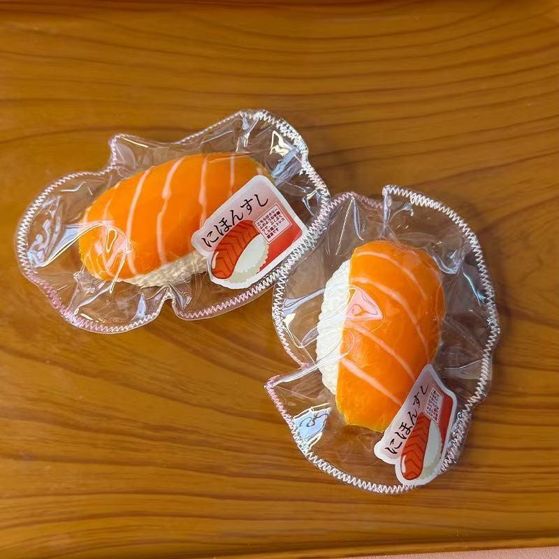 Japanese Salmon Sushi Squishy, Creative Simulation Silicone Stress Relief Rebound Fidget Toy