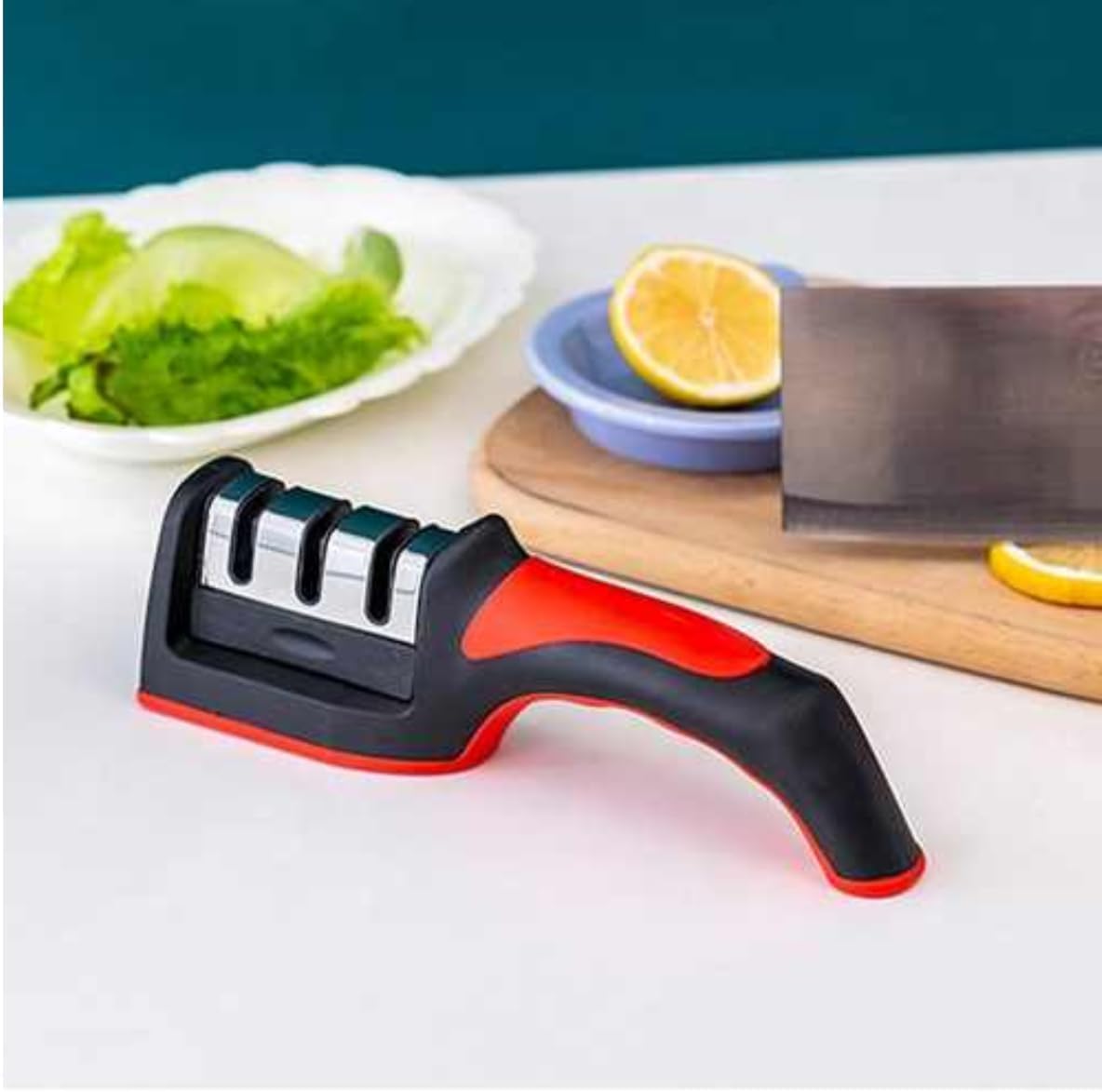 Professional 4-in-1 Kitchen Knife Sharpener for Women – Best Professional 4-Stage Tool Kit for Razor Sharp Knives | Highest-Rated, Top Ten Smart Sharpener Gadget for Safe, Easy, Precision Sharpening