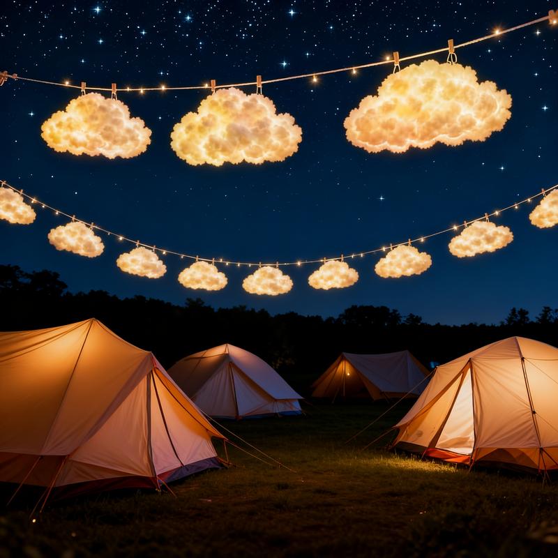 Large LED Cloud Light with Starlight Effect, Outdoor Patio Garden Party Night Event Romantic Ambiance Hanging Fluffy Cloud Decoration, Led Lights Outdoor