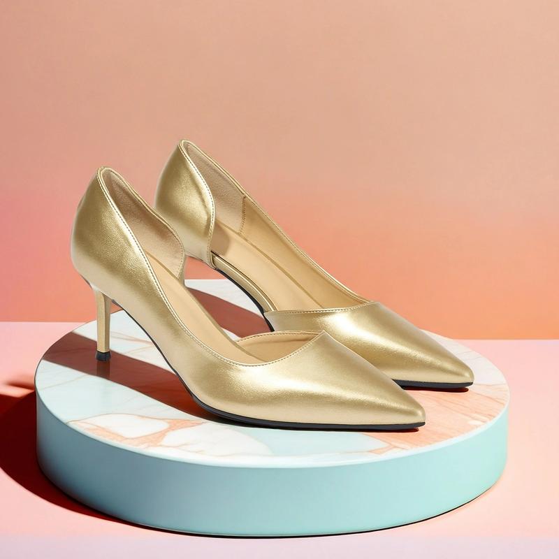 Comfortable, simple and elegant temperament women's singles shoes side empty slim heels women's high heels women's shoes