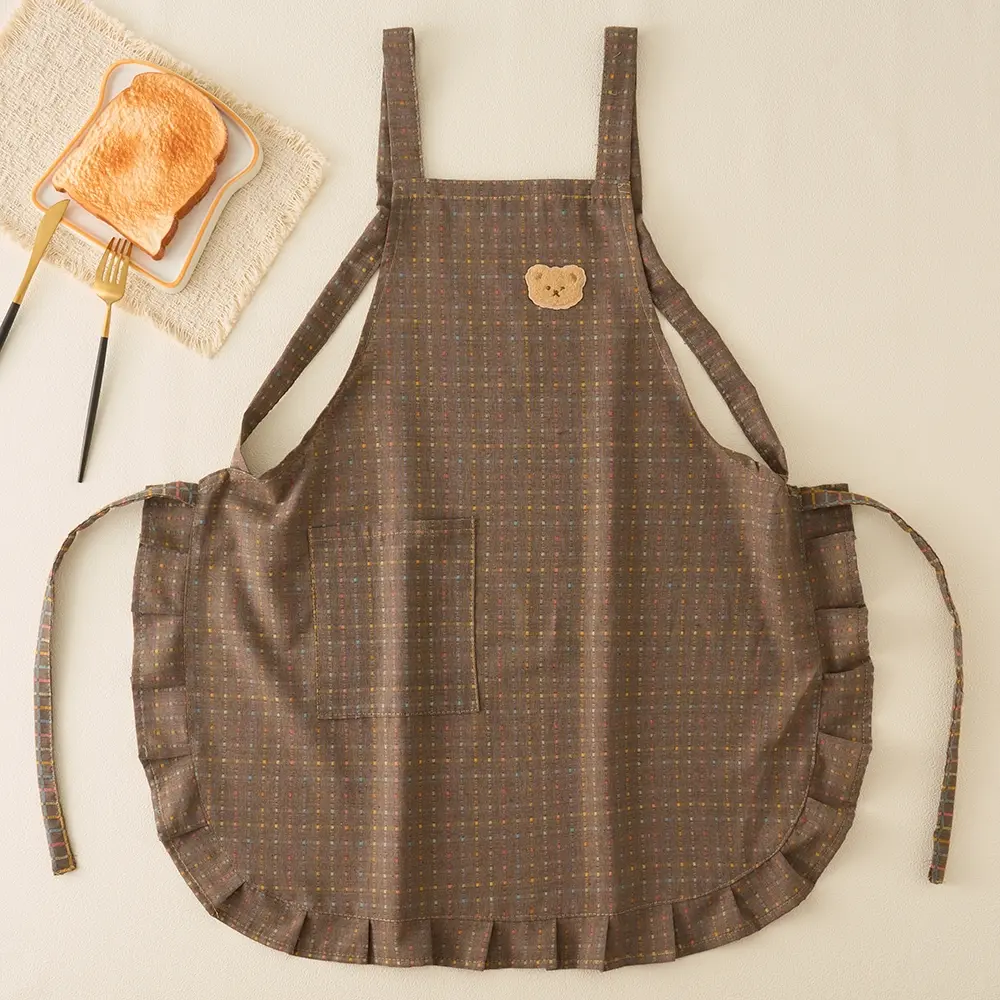 1pc New Japanese Style Apron with Large Pockets, Breathable Strap Design, Ideal for Kitchen Cooking and Baking, Women's Home Use Apron, Aprons with Pockets