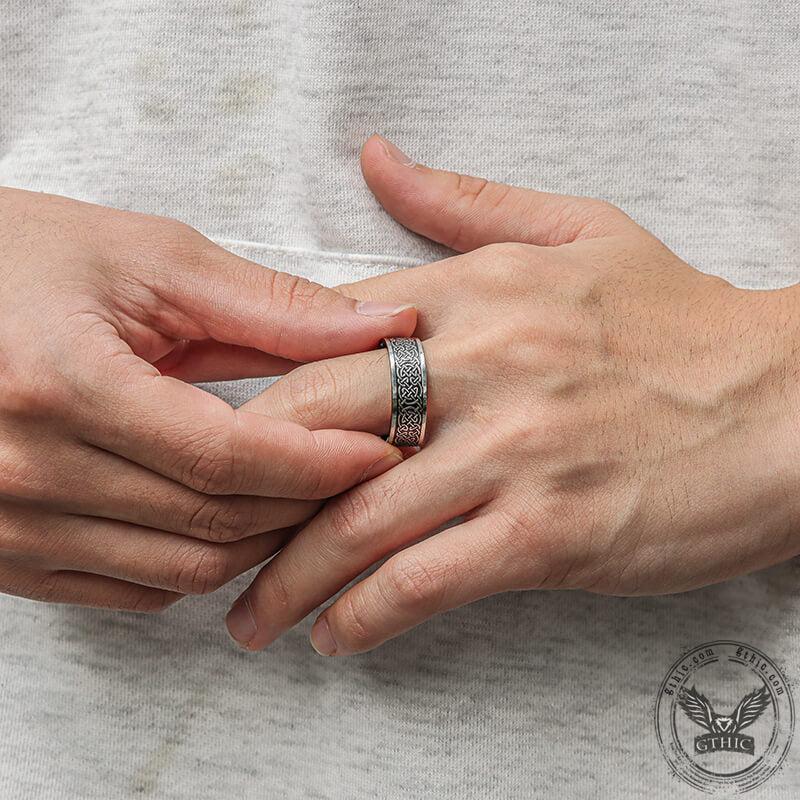 GTHIC Nordic Celtic Knot Stainless Steel Viking Ring Fashion Accessories for Daily Wear