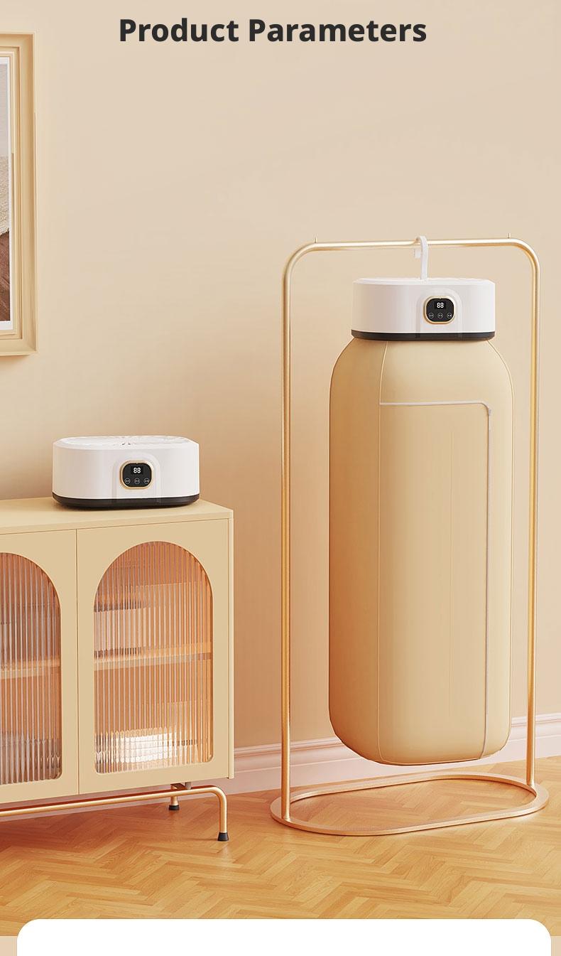 Folding Electric Clothes Dryer, Sterilizer and Dryer, Smart Fast Drying with Timer, Portable and Compact Design for Home, Dorm, Travel, RV Use