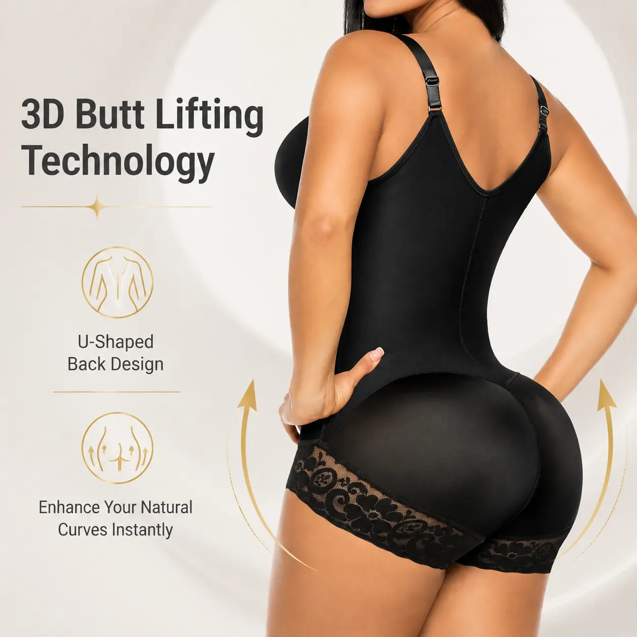 Overbust Fajas Colombianas Shapewear for Women Tummy Control Brief Shaper Girdles Compression Garment comfortable fit short seamless body control shaper thigh elastic control bodysuit Sculpting Halter Thong Shapewear Bodysuit