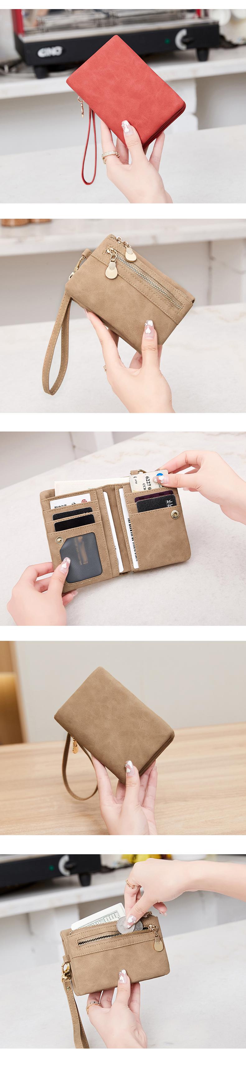 Women's Retro Design Snap Short Wallet with Zip Closure and Wrist Strap, Compact Minimalist Design for Daily Use, Multi-Functional Short Wallet for All Occasions, Christmas Gift, Valentine's Day Gift, Ideal Gift, Fashionable Wallet