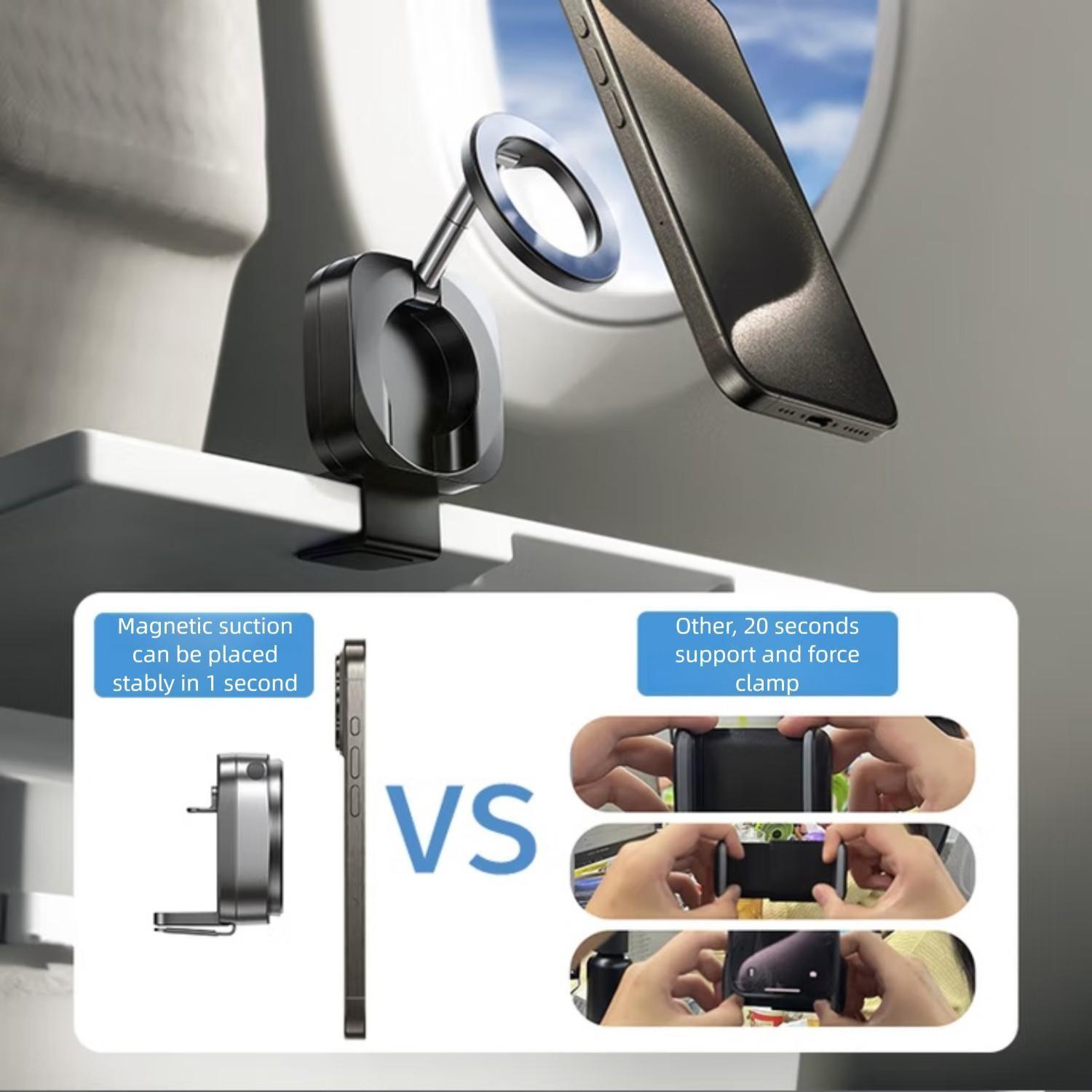 Multi-Functional Magnetic Phone Stand, 360° Rotatable Foldable Phone Holder, Adjustable Portable Travel Desk Mount, Lazy Person Phone Stand