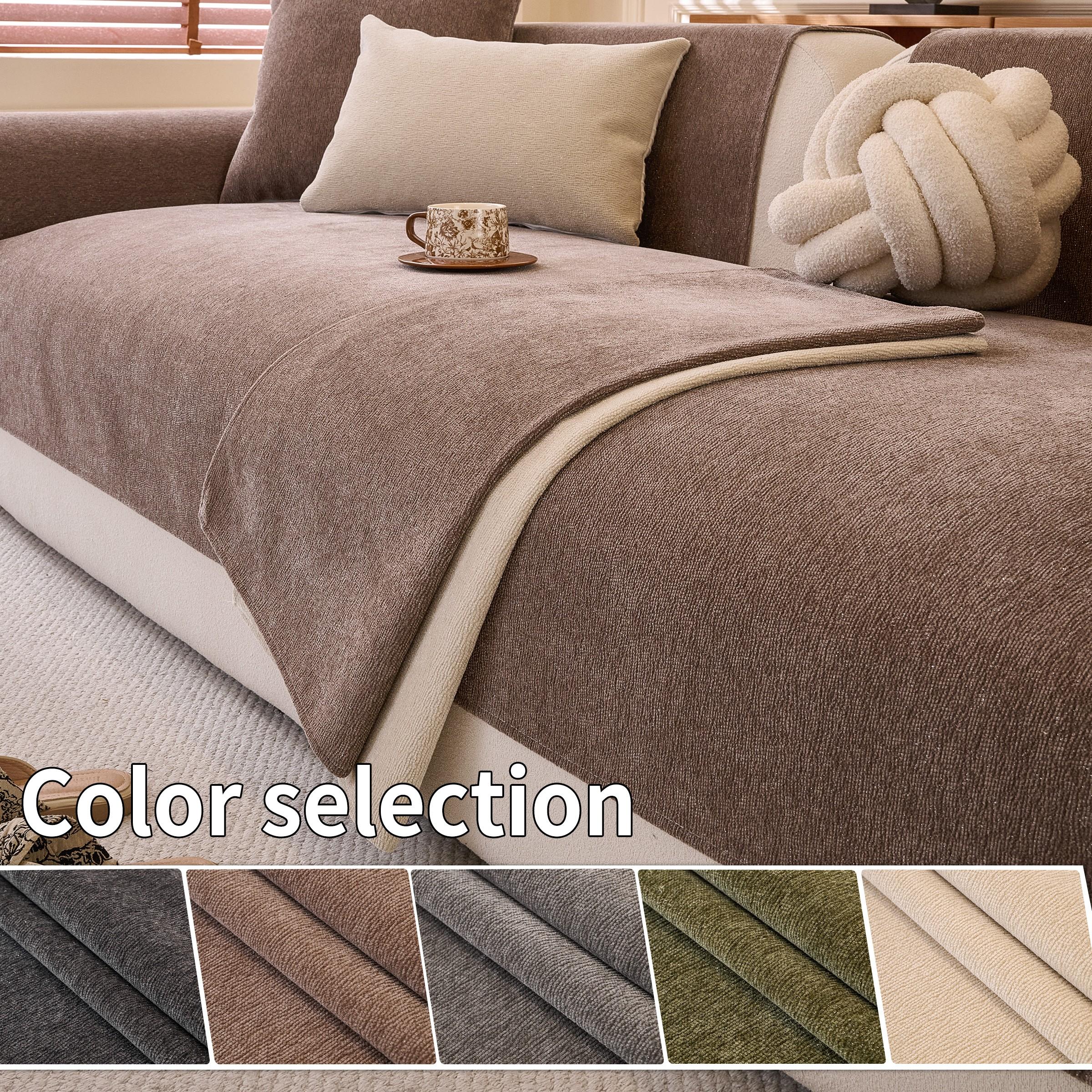 Modern Soft Chenille Sofa Protector, Scratch-Resistant, Non-Slip, Fits All Sofas, Pet-Friendly, Durable, Home Decor Essential