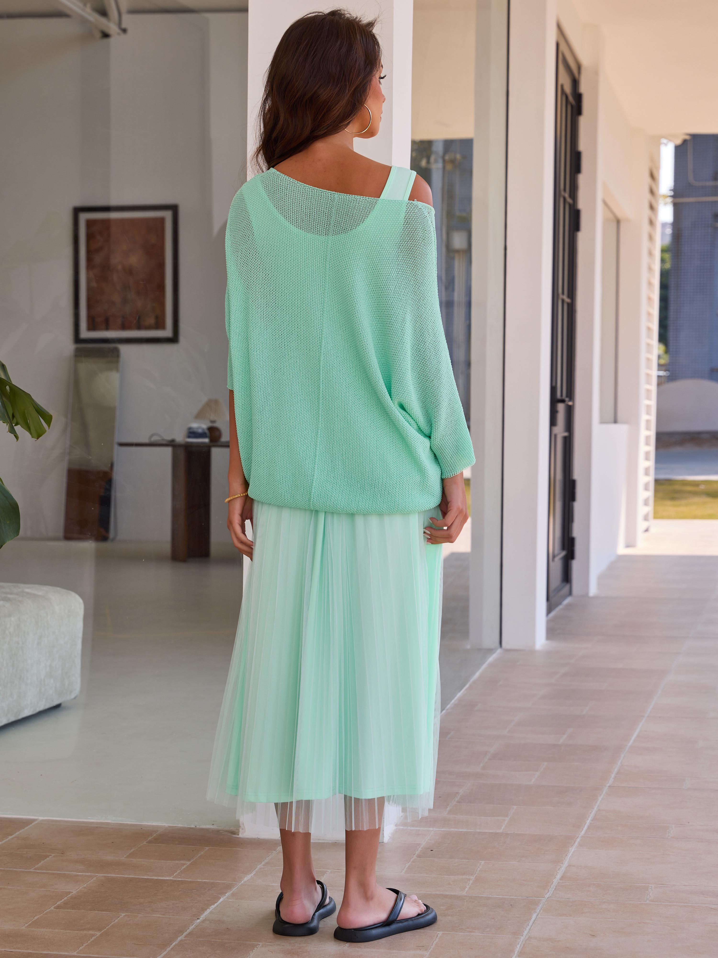 Joyfunear Women's Solid Color Knit Top & Dress Two piece Set Elegant Fashion Casual dress Set for Daily Outdoor Wear women Summer outfit