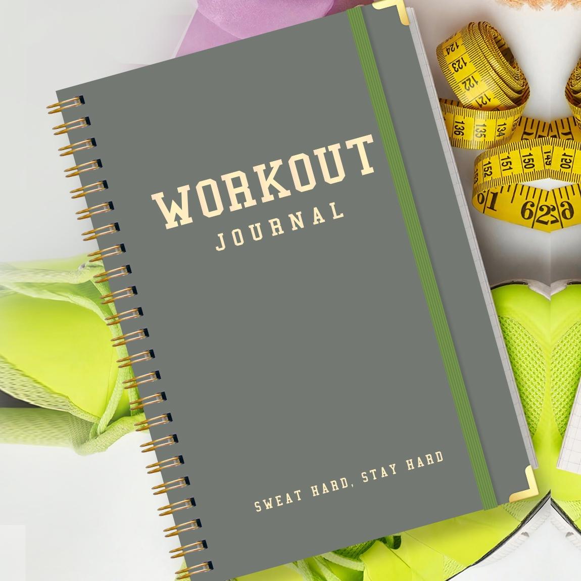 Fitness Journal A5 Training Log Book, Daily Workout Tracker, Strength & Aerobic Record Notebook, Weight Body Fat Management, Portable Coil Binder