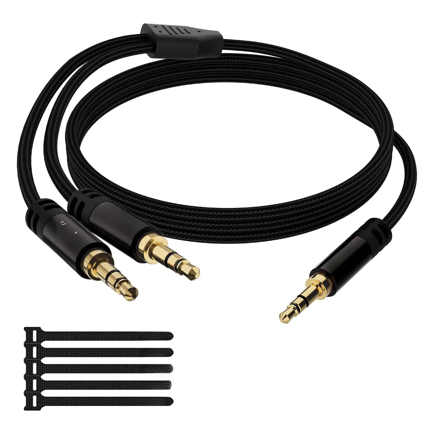 1/8 Inch TRS Stereo Y Splitter  2FT, 3.5mm Male to 2-Male Y-Splitter Stereo Audio , for Cell Phone PC Laptop, Speaker, Headphones, Suitable for Switching or Two Sets of Speakers