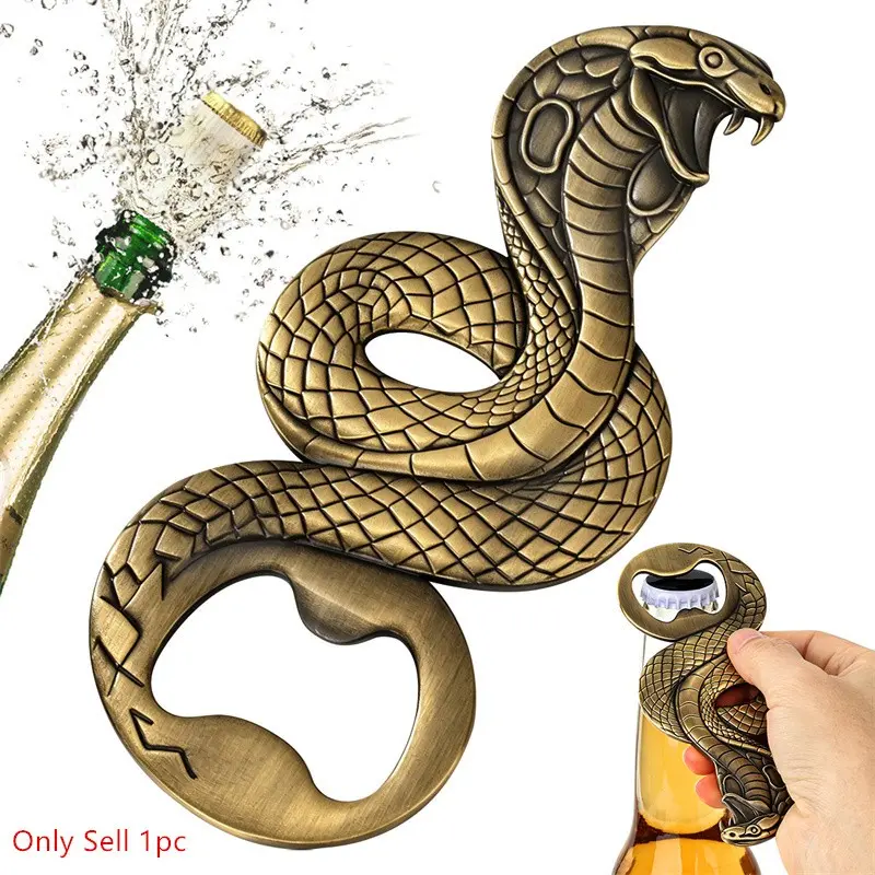 Cobra-Shaped Bottle Opener, Animal Design Multi-Functional Cap Opener, Kitchen Restaurant Bar Party Tool, Portable Camping Picnic Accessory