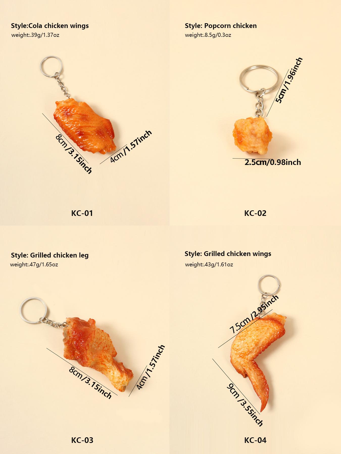 Chicken Block Keychain, Fashionable Chicken Food Accessory, Cute Car Key Chain, Realistic Fried Chicken Key Ring, Women's Key Holder, Lightweight Keychain, Keychain For Bags