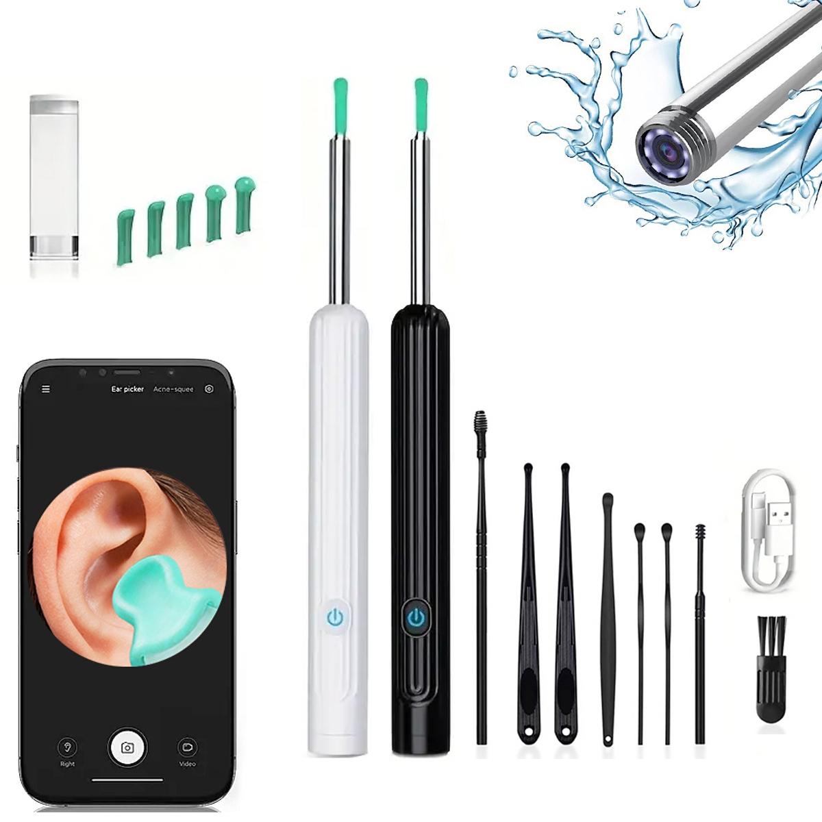 Ear Wax Removal Kit, 1 Set Ear Cleaner with Camera, Wireless Visible Earpick, Ear Camera for Iphone, Ipad, Android Phones
