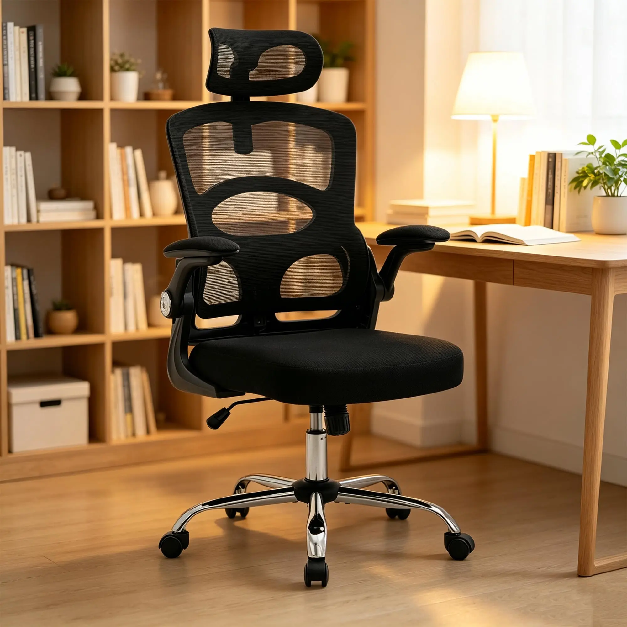 GARVEE Ergonomic High-Back Office Chair - Single Seat Task Chair with Adjustable Headrest, Swivel Base for Commercial Office Use, Single Seat Chair