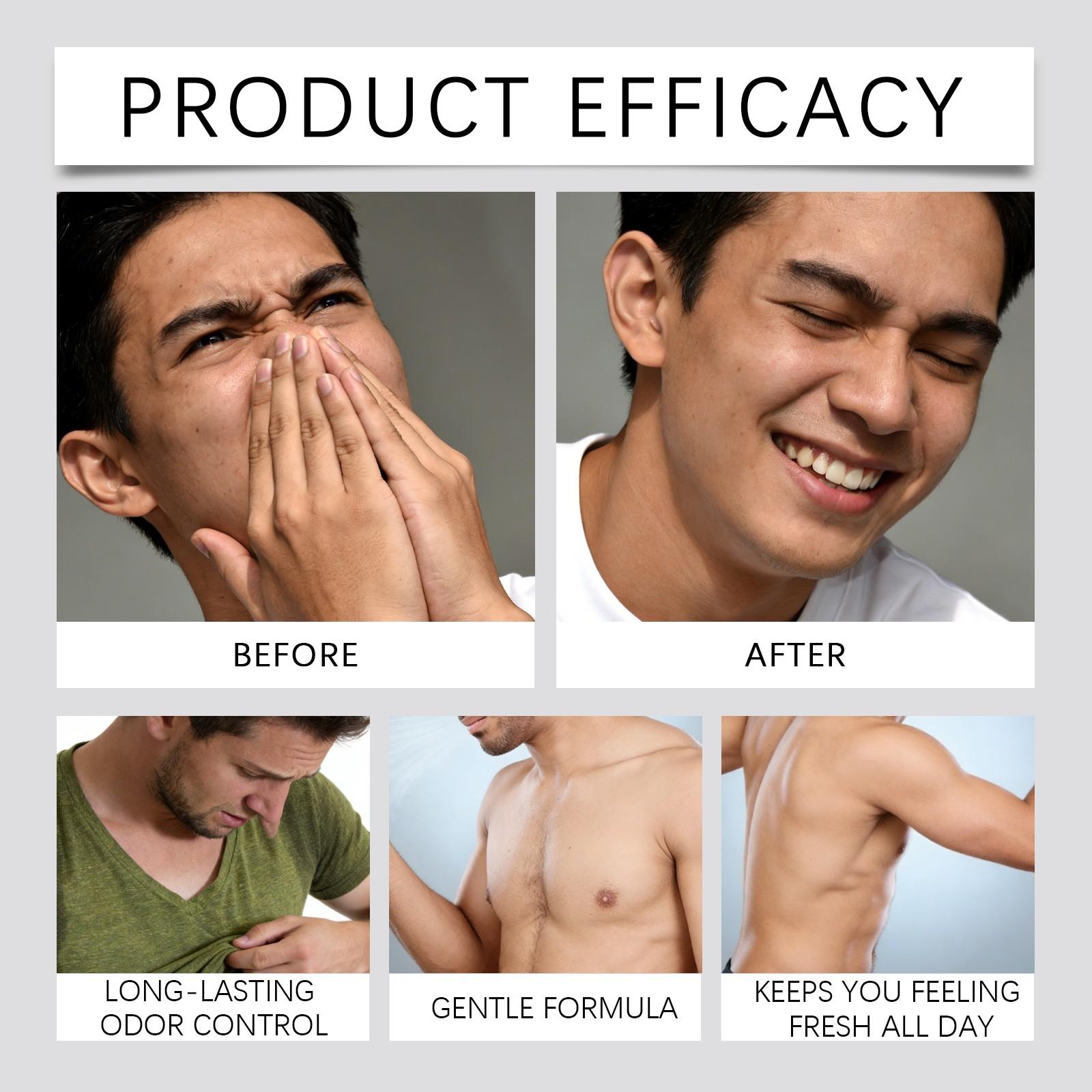 Ouhoe Men's Body Stick, Refreshing Non-Greasy Formula, Long-Lasting Fragrance, Gentle Skin Care, Ideal for Daily Use