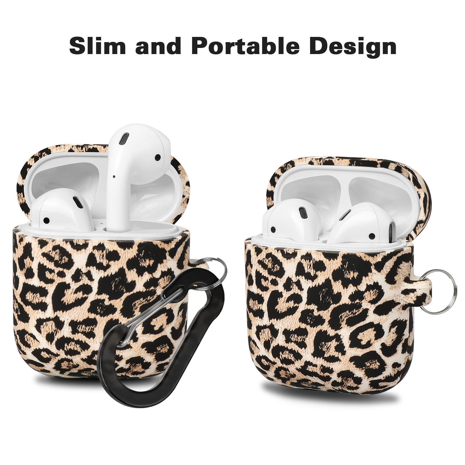 Animal Print AirPods Case with Keychain – Silicone Protective Cover for AirPods 1/2/3/4