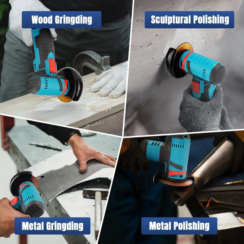 12V Cordless Mini Brushless Angle Grinder Kit with 4 Gutting Blades,2 pcs 12V 1300mAh Batteries 19500 RPM/Min, for Cutting Grinding Polishing Electric Heavy Duty Handle Power Tools