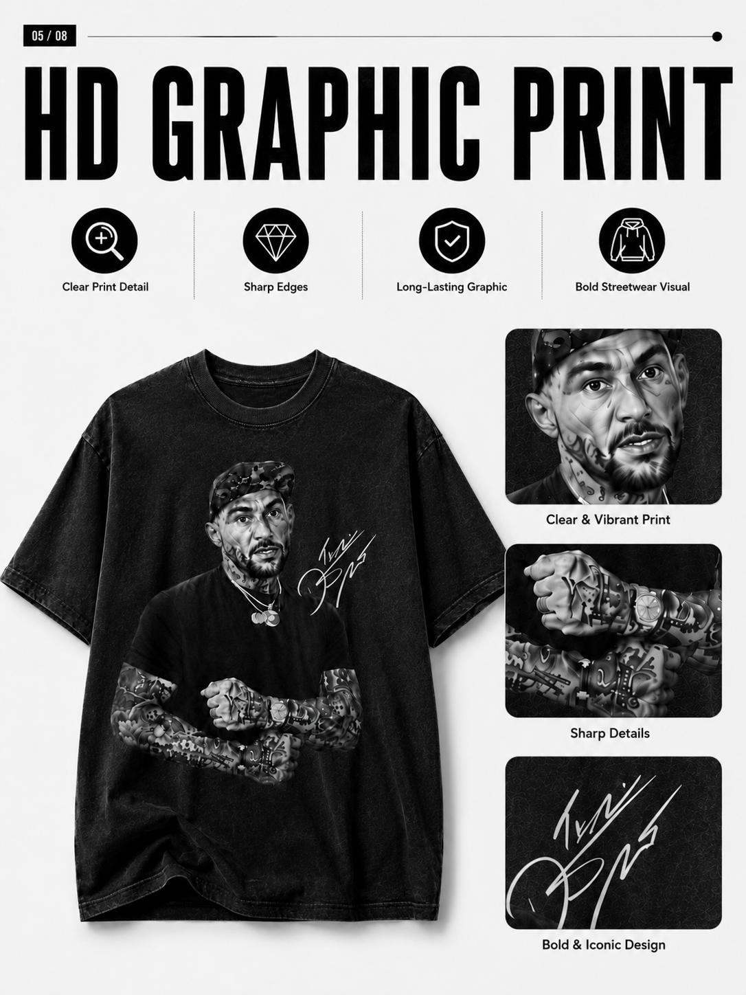 Men's Dustin Poirier "It's Gonna Be Bad" Slogan T-Shirt - Short-Sleeve, Raw Wash, Breathable Soft Tshirt, Minimalist, Sporty Chic, Round Neck, Casual Fit for Men & UFC Fans