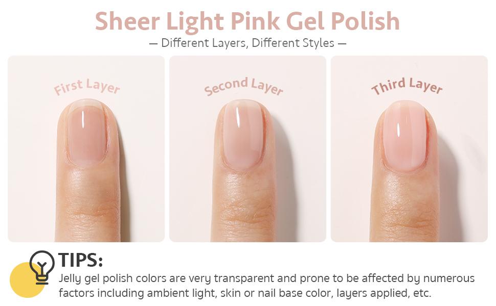 GAOY UV Gel Nail Polish, 16ml Jelly Sheer Color UV Light Cure Needed Gel Polish for Nail Art DIY Manicure and Pedicure at Home