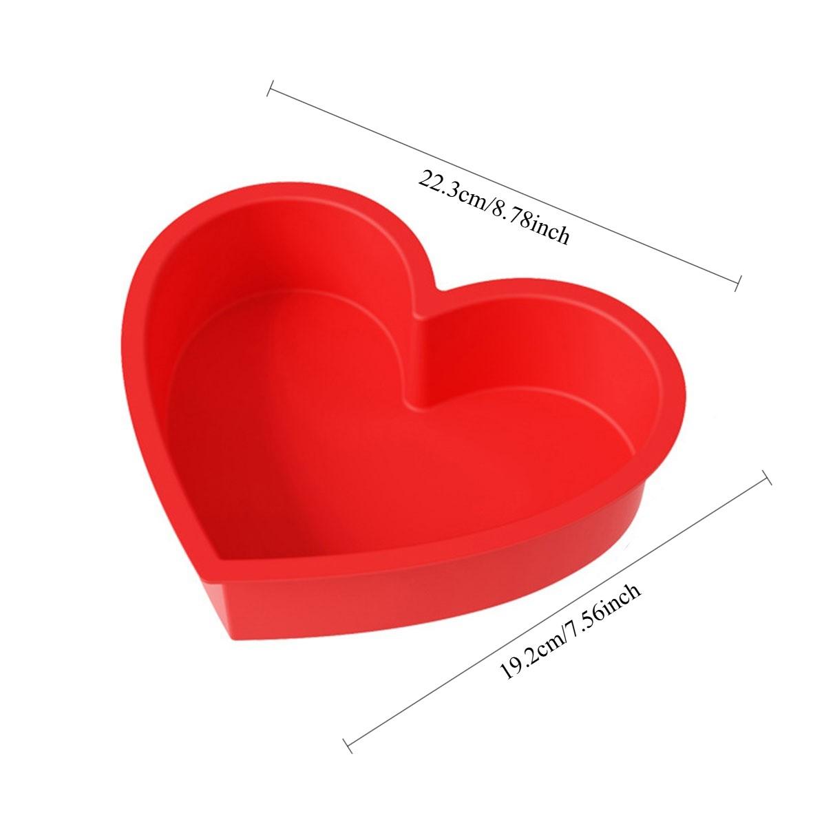 2 Piece Heart Shaped Cake Pans, 7 Inch Silicone Heart Cake Molds, Perfect for Valentine's Day, Small Heart Baking Mold Set