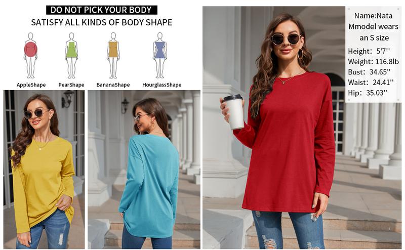 Danedvi Womens Oversized Long Sleeve Tops Casual T Shirts Loose Crew Neck Tunic Tee Shirts Blouse Danedvi Womens Oversized Long Sleeve Tops Casual T Shirts Loose Crew Neck Tunic Tee Shirts Blouse