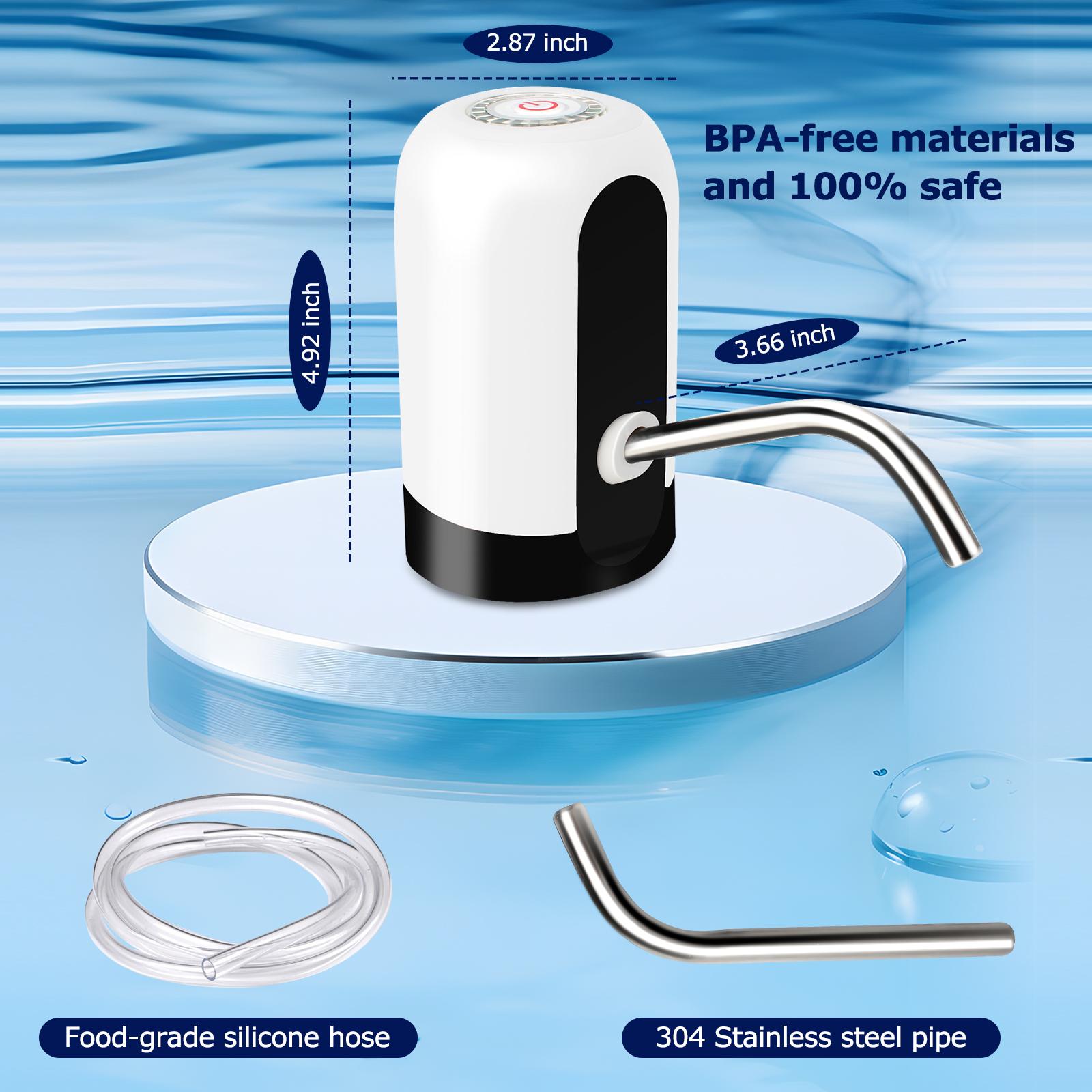 Water Dispenser for 5 Gallon Bottle - Rechargeable Water Pump for 5 Gal Jug, BPA-Free, Food Grade Silicone Hose, Stainless Steel Spout - 30-40 Days Battery Life, Easy One Switch Operation for Kitchen Outdoor Camping Office Water Dispenser for 5 Gallon Bottle - Rechargeable Water Pump for 5 Gal Jug, BPA-Free, Food Grade Silicone Hose, Stainless Steel Spout - 30-40 Days Battery Life, Easy One Switch Operation for Kitchen Outdoor Camping Office