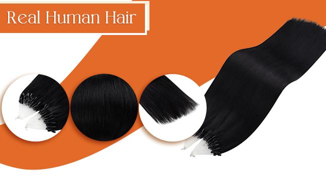 Full Shine Micro Hair Extensions 50 Gram 1g/s Microloop Human Hair Extensions Natural Straight Heat Resistant Seamless Blend Comfortable Lightweight 14inch-24inch 1g/s 50g/50s holidayhaul