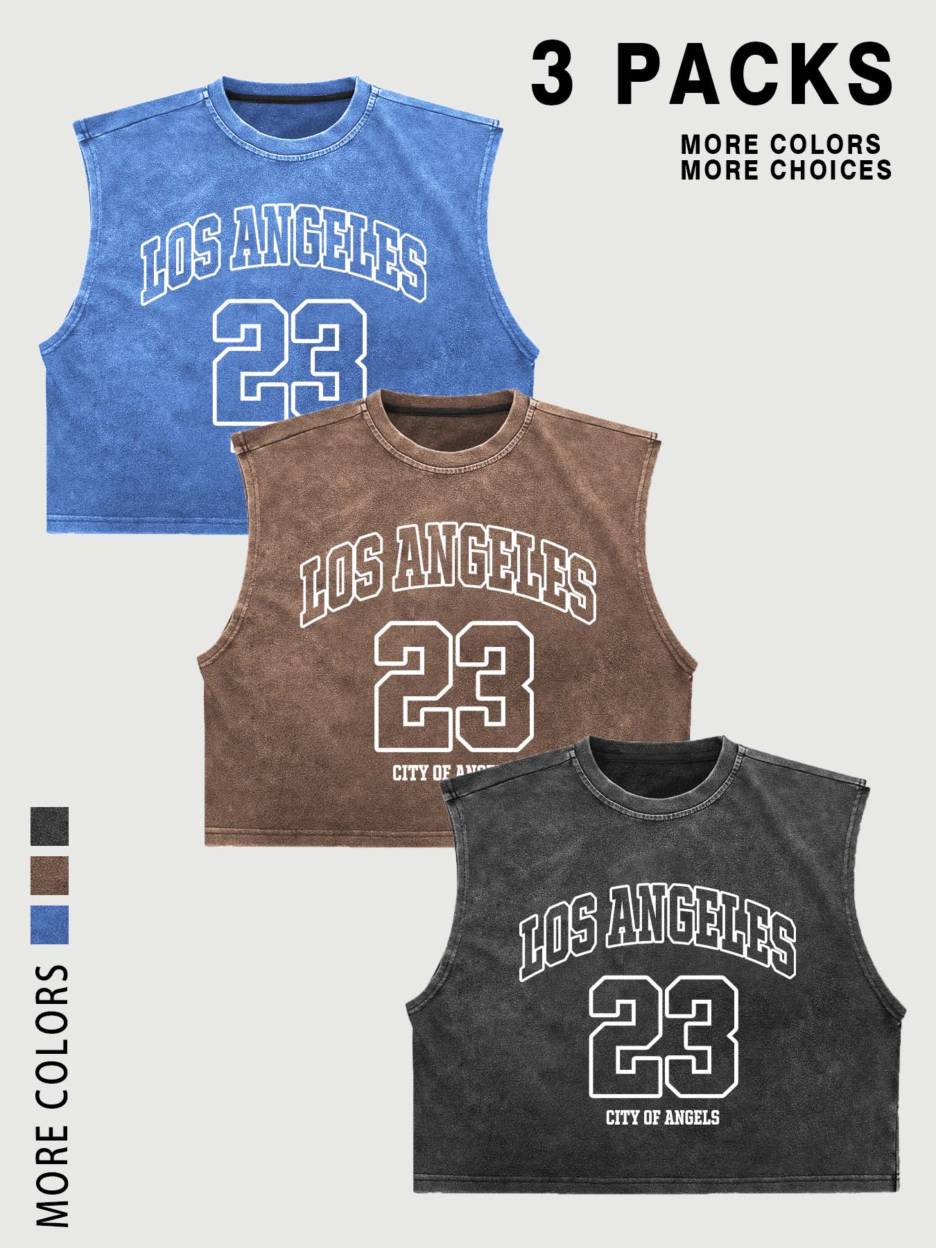 【TDOTW】Men's Washed Sleeveless Fitted Casual Plain Vest, high-quality cotton, all-day wear, street culture effect, enhance comfort and fashion